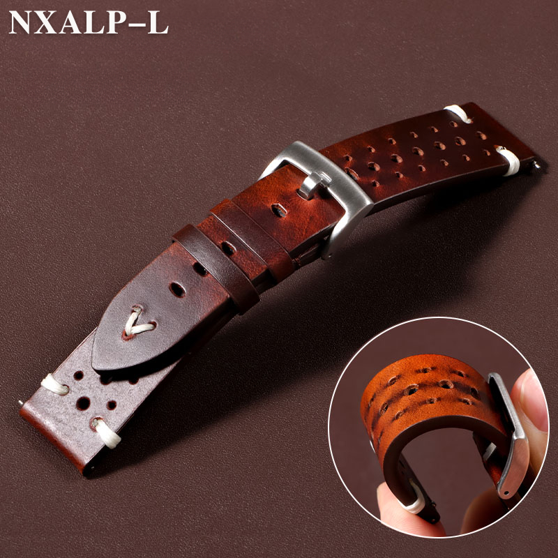 Nato Strap Nylon - 레트로 오일 왁스 변색 가죽 시계
