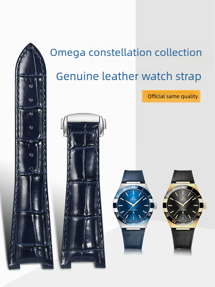 Omega Watch Constellation - 시계 스트랩 가죽 남성용 오메가 콘스텔레이션