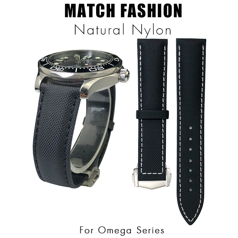 Omega Watch Speedmaster - 19mm 20mm 21mm 22mm 나일론 가죽