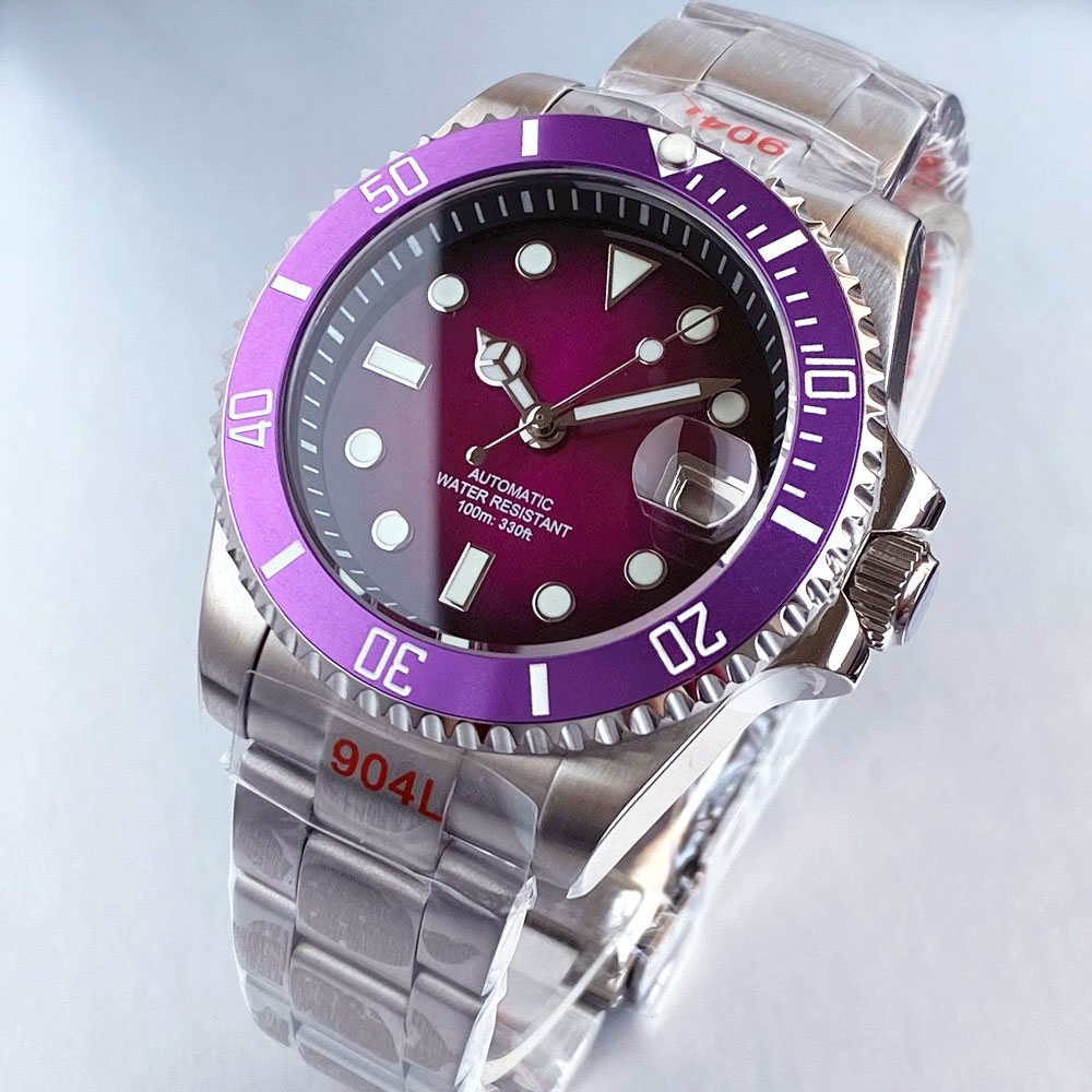 탄도리오 미스티 퍼플/레드 무균 40mm NH35A 자 - Stainless Bracelet Diver 리뷰 및 가격