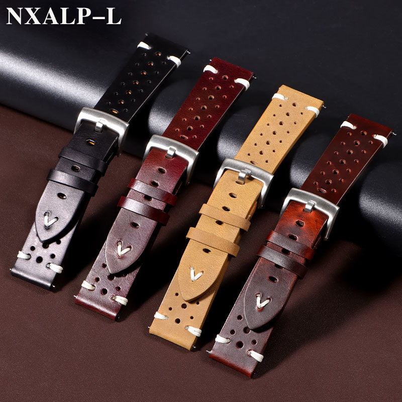 레트로 오일 왁스 변색 가죽 시계 스트랩 20mm 22 - Nato Strap Nylon 리뷰 및 가격