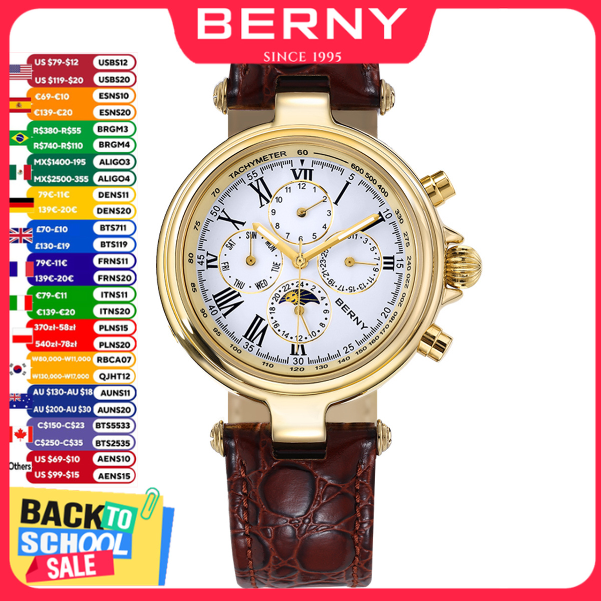 BERNY 레트로 오토매틱 남성용 시계 Sun&Moon - Seiko Watch Prospex 리뷰 및 가격