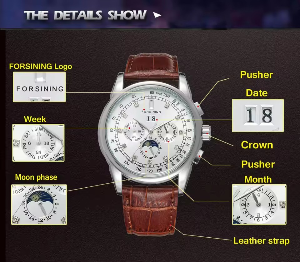 FORSINING 복제 다기능 상하이 자동 다이아몬드  - Patek Philippe Watch Nautilus 리뷰 및 가격
